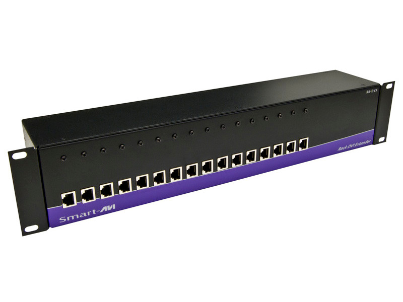 Smartavi 16-Port DVI-D Rack Transmitter over Cat6 STP. Includes: [RK-DVX-TX16 & CCPWR06] -RK-DVX-TX16S