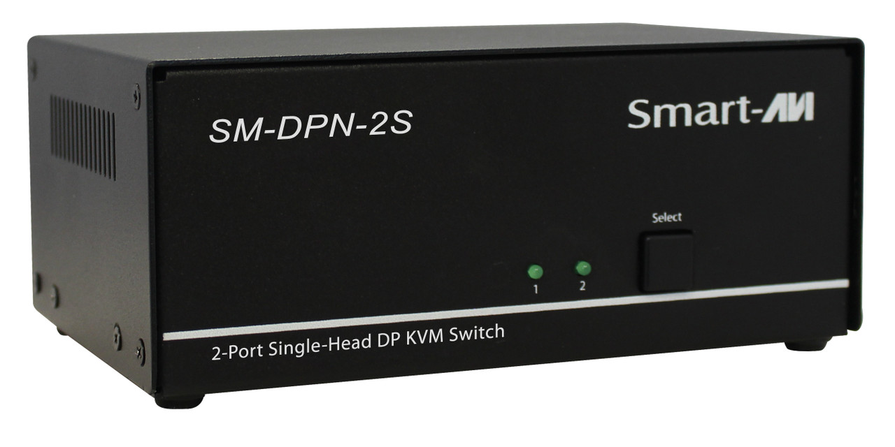 Smartavi 2-Port Single-Head DisplayPort KVM Switch with USB 2.0 & Audio -SM-DPN-2S