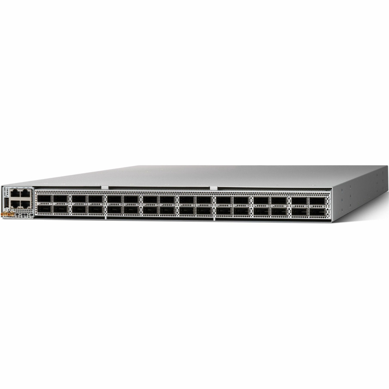 Cisco 8100 1 RU Chassis with 32x400GbE QSFP56-DD with IOS XR and without HBM - Management Port - 32 QSFP56-DD Slots - 10 Gigabit Ethernet - IEEE 802.1ae - 1U - Rack-mountable - 1 Year - 8101-32FH-64