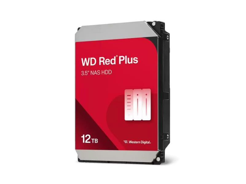 Western Digital 12TB 7200RPM 3.5 WD Red Plus SATA, Ideal for Home Offices, Power Users, Small to Medium Businesses and Consumer/Commercial NAS systems; Rated for 180TB/year workload and 1M hours MTBF, 3-Year Limited Warranty - WD120EFGX