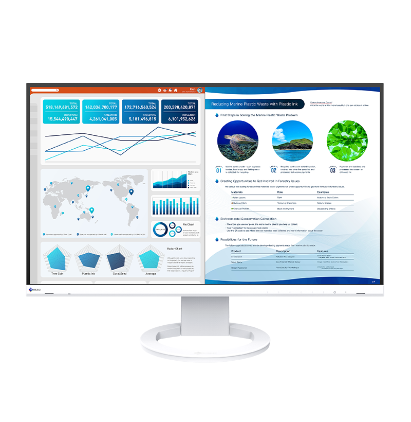 EIZO FlexScan EV2740S  27.0" 4K UHD Color LCD Monitor - 3840 x 2160 Resolution - 163 ppi - 6 ms (gray-to-gray) - sRGB -  without Stand, White - EV2740S-FWT