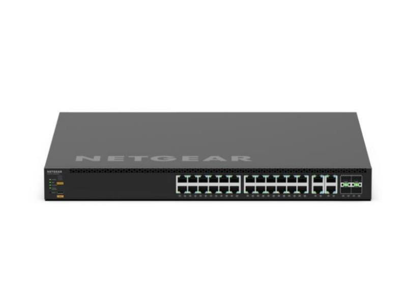 Netgear M4350-24M4X4V Managed Switch, 24 2.5G and 4 10G/Multi-gig PoE++ ports with 4 25GBASE-X SFP28  uplinks - MSM4332-100NES