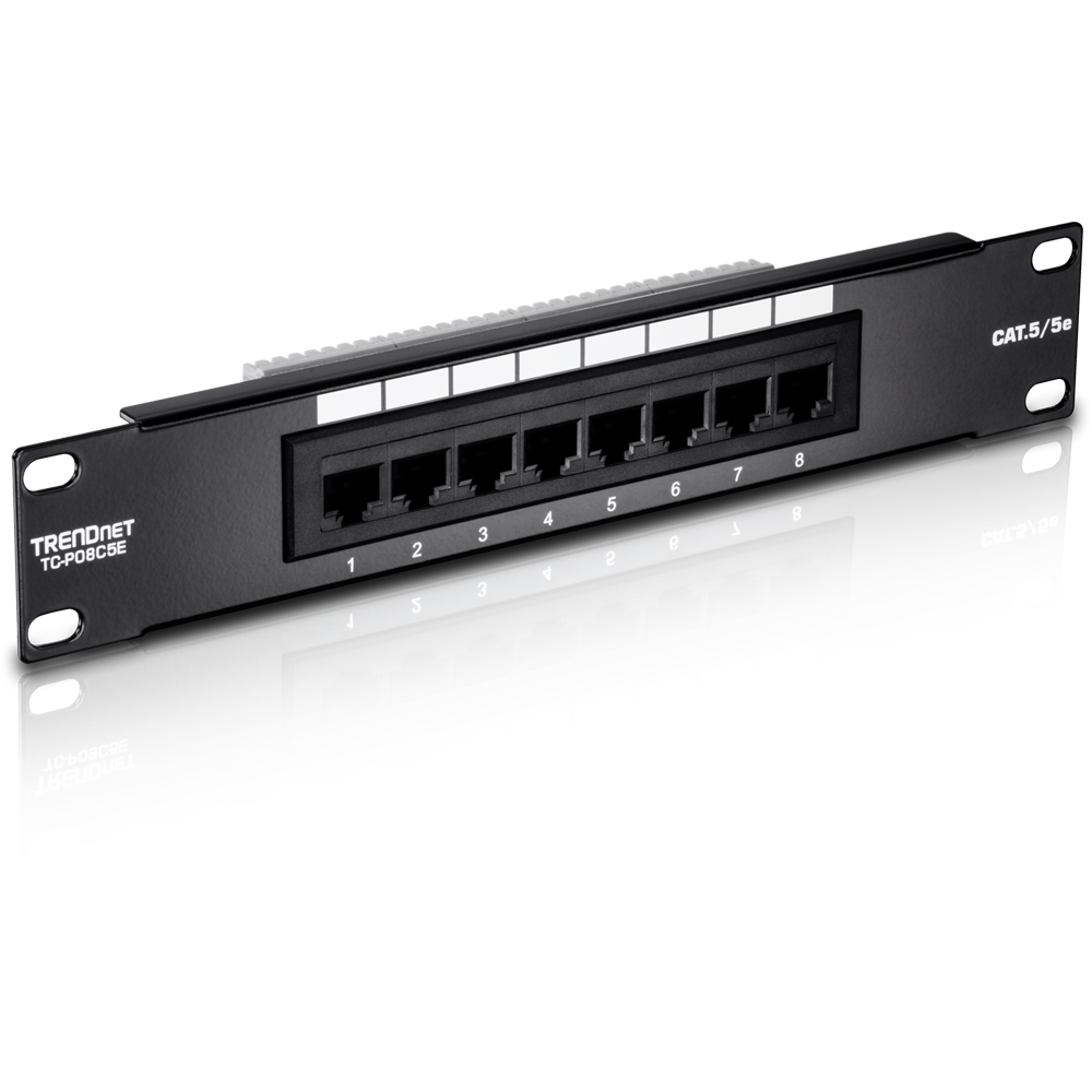 Trendnet 8-Port Cat. 5E Unshielded Patch Panel (10In Wide) - TC-P08C5E