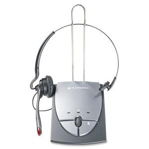Poly Plantronics S12 Convertible Headset with Amplifier - Mono - Wired - Over-the-head, Over-the-ear - Monaural - Circumaural - 7 ft Cable - Noise Cancelling Microphone - Gray - 65145-01