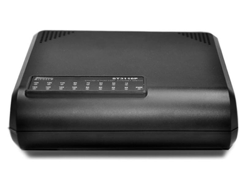 Netis ST3116P 16-Port 10/100 Switch, Plastic Housing, 16 10/100Mbps Auto-Negotiation RJ45 Ports, Supports Auto MDI/MDIX, Green Ethernet Technology Saves The Power up to 70%, Plug & Play, IEEE 802.3x Flow Control Provides Reliable Data Transfer, Fanle