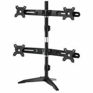 Amer Mounts Quad Monitor Stand Mount (2 over 2) Supports Flat Panel Sizes 15" to 24" AMR4SU - Quad LCD/LED Monitor Mount supports up to 4 monitors that are a maximum of 24" - AMR4SU