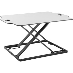 Amer Mounts Ultra Slim Height Adjustable Standing Desk- White Finish - 22.05 lb Load Capacity - 15.7" Height x 21.3" Width - Desktop - Steel, Board, Plastic, Iron - White - EZUP3222
