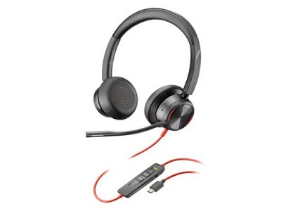 HP Poly Blackwire 8225 Stereo USB-C Headset +USB-C/A Adapter - 8X223AA