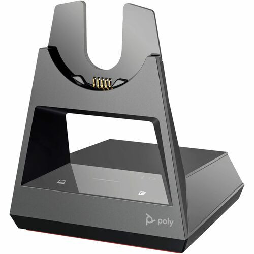 Poly Voyager Microsoft Teams Certied Office Base - Wireless - Bluetooth Headset - Charging Capability - Synchronizing Capability - Bluetooth - USB Type C, USB Type A - Black