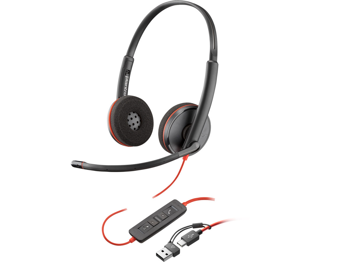 HP Poly Blackwire 3220 Black Headset +USB-C/A Adapter TAA (Bulk) US - 8S0M0A6#ABA