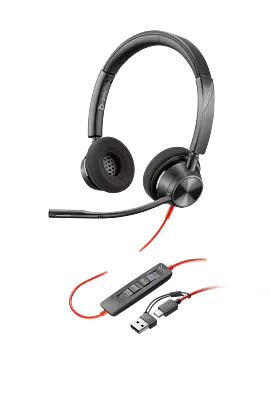 HP Poly Blackwire 3325 Headset +USB-C/A Adapter TAA Us - 8M3V4AA#ABU