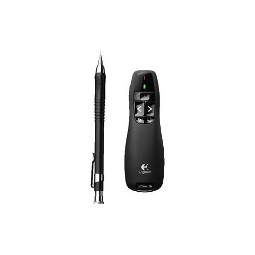 Logitech R400 Wireless Presenter - Laser - Wireless - 49.21 ft - Radio Frequency - 2.40 GHz - Black - USB - 1 Each - 910-001354