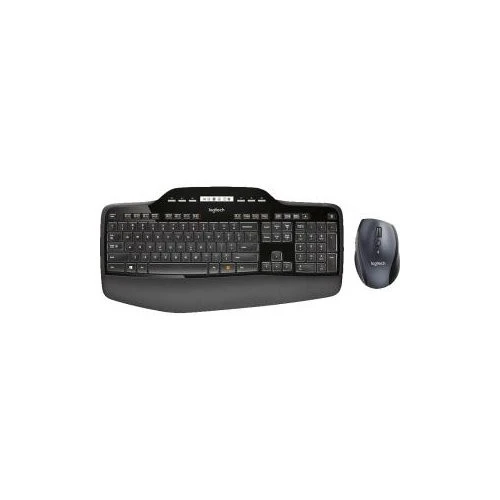 Logitech MK710 Wireless Keyboard and Mouse Combo for Windows, 2.4GHz Advanced Wireless, Wireless Mouse - USB Wireless RF 2.40 GHz Keyboard - Black - USB Wireless RF Mouse - Optical - Scroll Wheel - Black - AA for PC - 1 - 920-002416