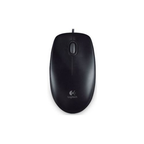 Logitech B100 Optical USB Mouse - Optical - Cable - Black - USB - 800 dpi - Scroll Wheel - 3 Button(s) - Symmetrical - 1 Each - 910-001439