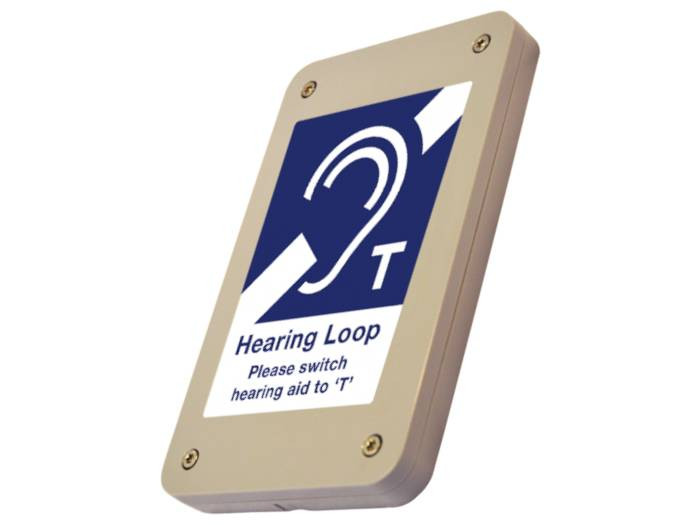 Talk-A-Phone Rack System - Transmits audio from a VOIP-500/VOIP-600 Series; Call Station to a tele-coil enabled hearing aid Labeled with internationally recognized hearing loop signage; Mounts next to a VOIP-500/VOIP-600 Series Call Station - AHLP-1