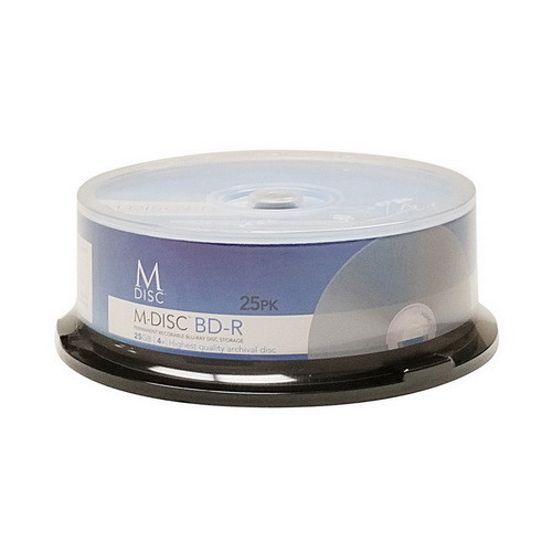Vinpower M-DISC 25GB Permanent Data Archival Blu-ray Blank Disc - 25 Pack Cake Box - MDBDR04WIP-25