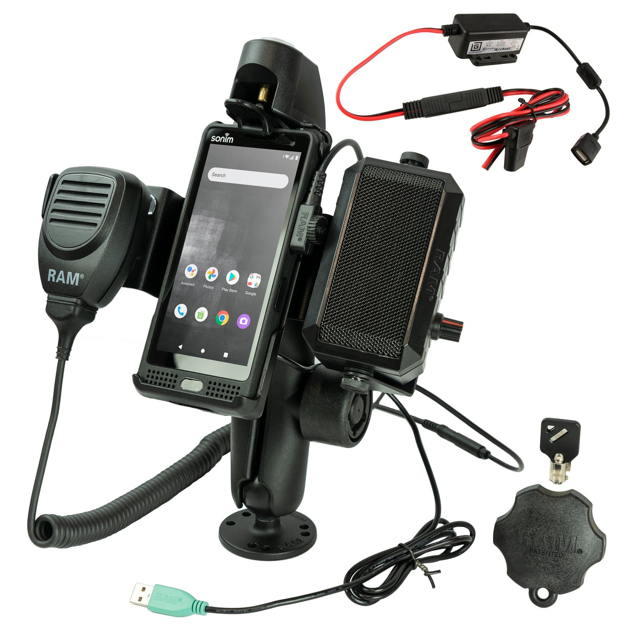 RAM Mount RAM PTT Speaker & Hardwire Bundle for Sonim XP10 - RAM-138-S-SNM4PL-V7B1U