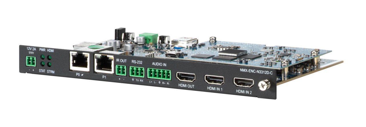 AMX N3312D-C 4K60 4K60 H.26x/Dante AV-H & H.26x Dual-Stream Encoder Card - AMX-N33E001C