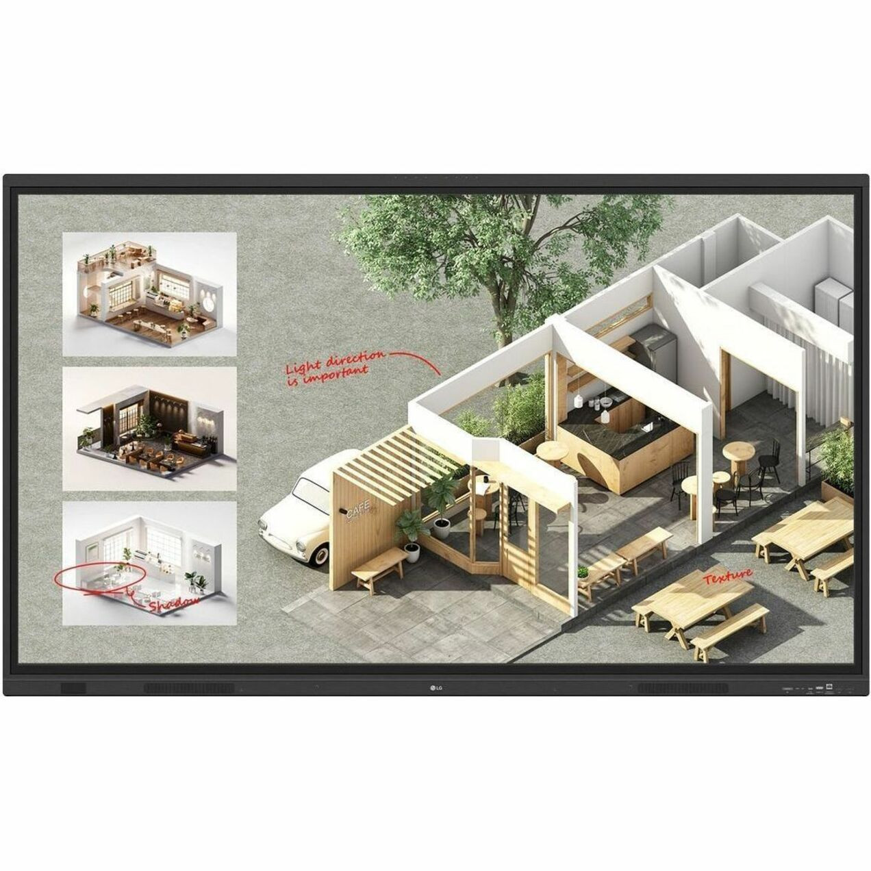 LG CreateBoard Collaboration Display - 65" LCD - ARM Cortex A73 + A53 - 8 GB - Touchscreen - 16:9 Aspect Ratio - 3840 x 2160 - Direct LED - 400 Nit - 5,000:1 Contrast Ratio - 2160p- 65TR3DQ-B