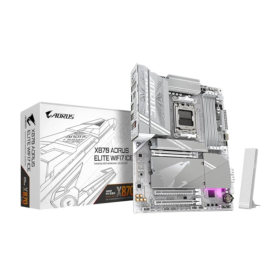 Gigabyte X870E Aorus Elite Wifi7 Ice Amd X870E Atx Am5 (Lga 1718) - Sensor Panel Link: Onboard Video Port For Hassle-Free In-Chassis Panel Setup; Digital Twin 16+2+2 Phases Vrm Solution - X870E A ELITE WIFI7 ICE