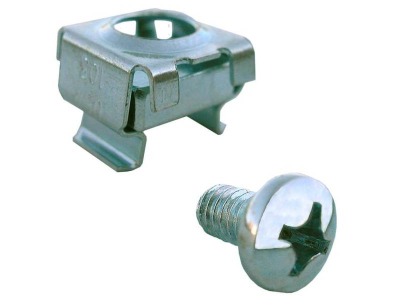 Rack Solutions 10-32 Cage Nuts, 25 Pack. Convert 3/8 in Squarerackholes to Threaded for Fast Installs. Spring Steel Clips Hold Secure; Fits Eia 19 in Racks and Common Dell and Audio Gear - CAGENUT-1032-25PK