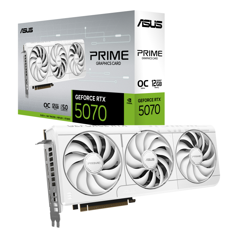 Asus PRIME GEFORCE RTX 5070 White OC Edition 12GB GDDR7 - PRIME-RTX5070-O12G-WHITE