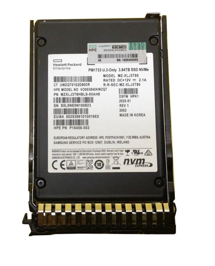 HPE 3.84 TB Solid State Drive - 2.5" Internal - U.3 - Read Intensive - P60521-H21