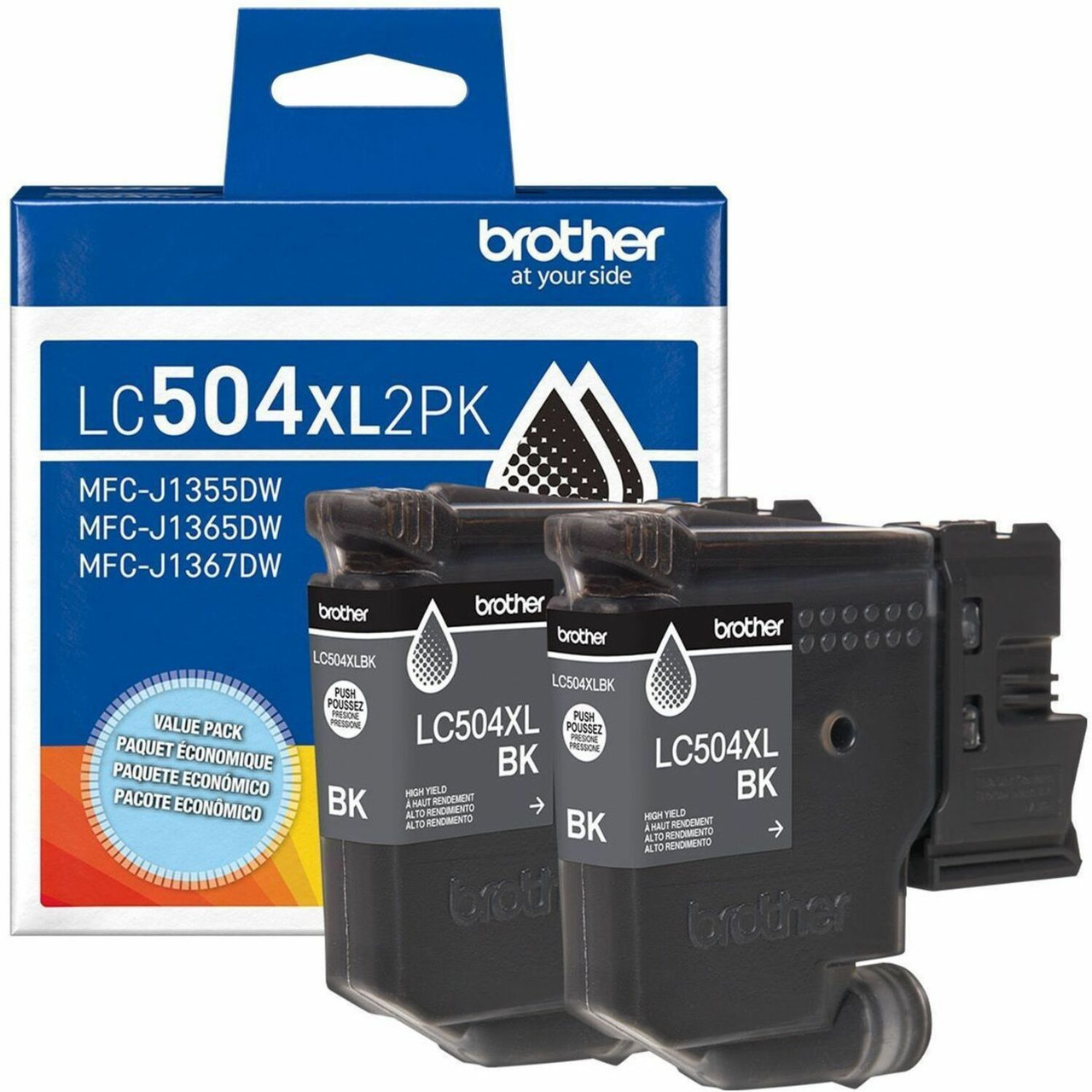 Brother Original High Yield Inkjet Ink Cartridge - Twin-pack - Black - 2 Pack - LC504XL2PKS