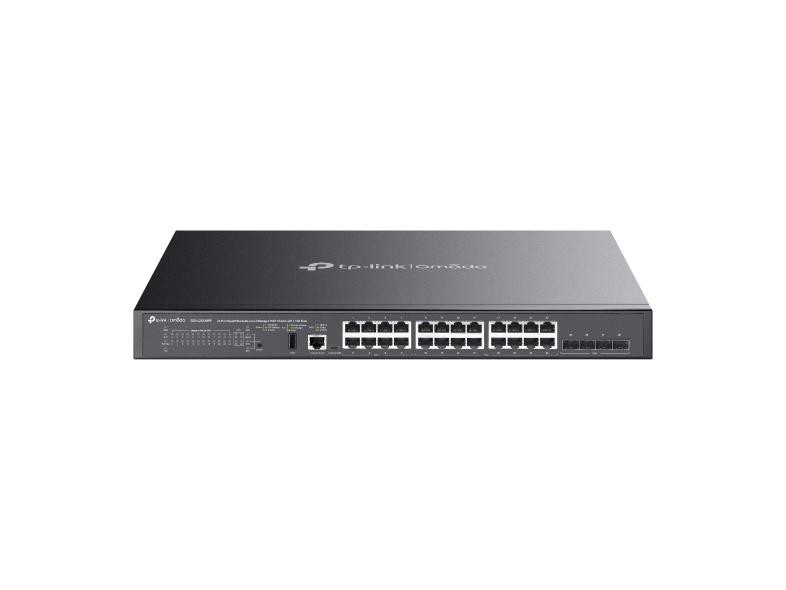 TP-Link Omada 24-Port Gigabit Stackable Lite L3 Managed PoE++ Switch with 4 10G Slots PORT: 16 Gigabit PoE+ Ports, 8 Gigabit PoE++ Ports (up to 90 W/port), 4 10G SFP+ Slots, RJ45/ USB - SG5428XMPP