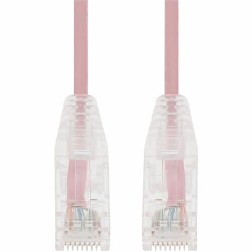 AddOn 15Ft Pink Cat 6A Slim Pvc Ethernet Cable Snagless Clear-Claw Rj-45 M/M - ADD-15FSLCAT6A-PK