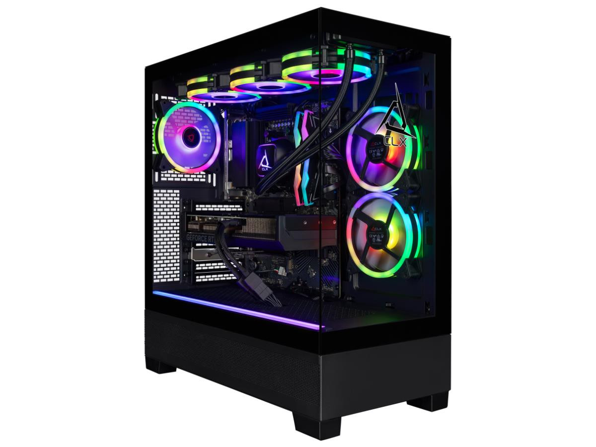 CLX SET Gaming PC - AMD Ryzen 7 9800X3D Processor, 32GB DDR5 Memory, GeForce RTX 5080 16GB, 2TB NVMe M.2 SSD, WiFi, Black, Windows 11 Home