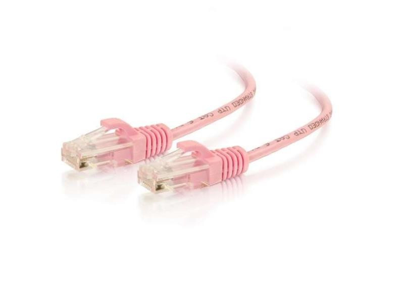 Legrand On-Q Q-Series 28 AWG Cat6 Patch Cable, Pink, 1 Ft - 1 ft Category 6 Network Cable for Network Device - First End: 1 x RJ-45 Network - Male - Second End: 1 x RJ-45 Network - Male - Patch Cable - Unshielded Twisted Pair (UTP) - 576-RD50-001