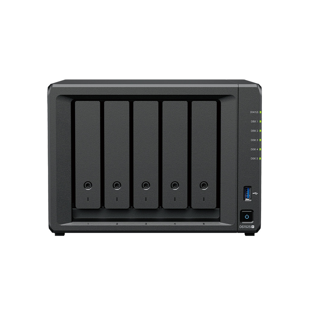 Synology DiskStation DS1525+ - 5-Bay With Expansion - AMD Ryzen V1500B - Two built-in 2.5GbE Ports