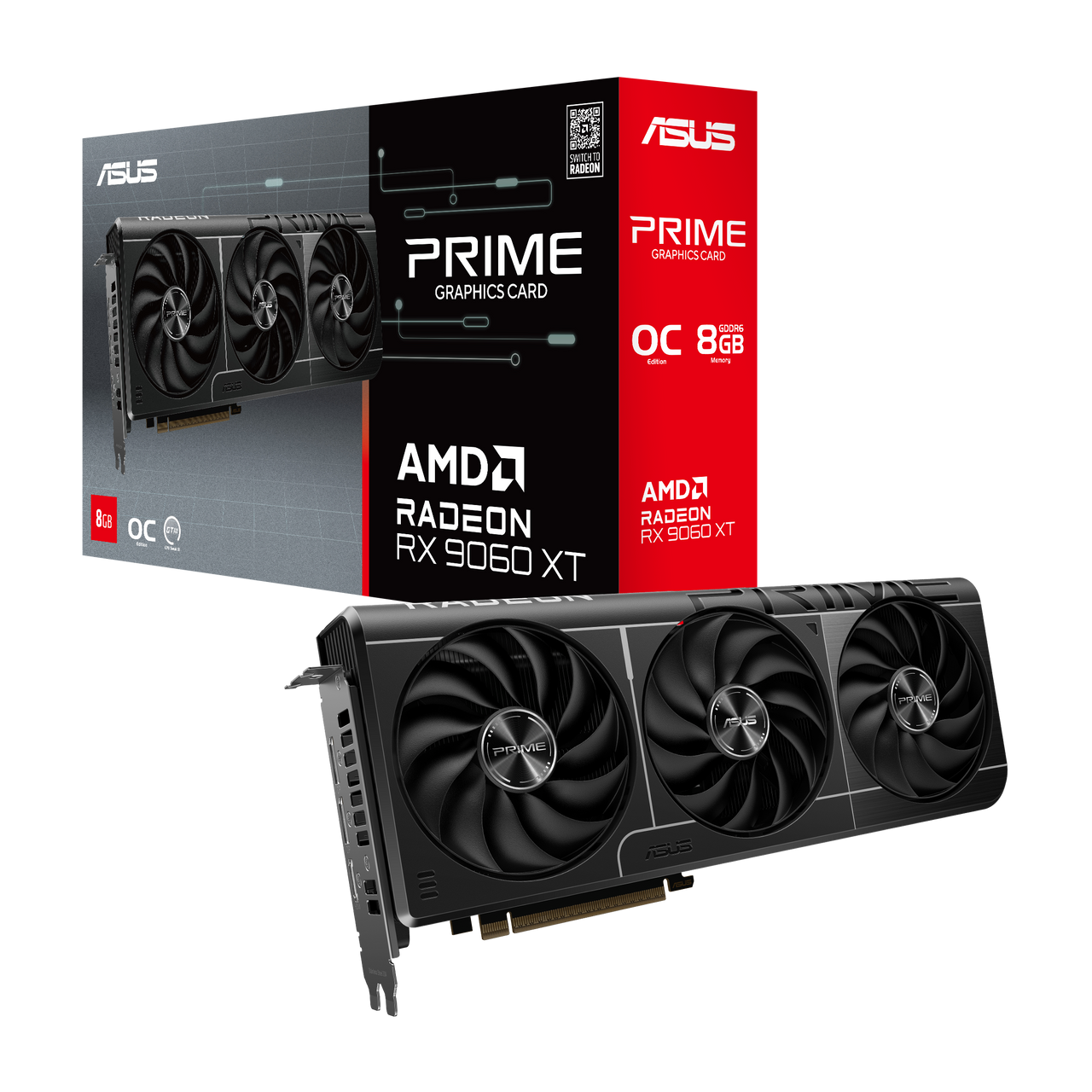 Asus Prime Radeon RX 9060 XT OC Edition 8GB GDDR6 - PRIME-RX9060XT-O8G