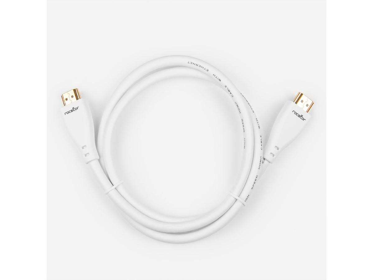 Rocstor Premium 3 Ft (1m) 4k High Speed Hdmi To Hdmi M/m Cable - Ultra Hd Hdmi 2.0 - 4k X 2k At 60hz - 3840x2160p - 18gbps - Hdmi 2.0 To Hdmi 2.0 Male/male - 3 Ft / 3ft (1m) - 1 Retail Pack - 1 X Hdmi Male - 1 X Hdmi Male - Gold Plated - Y10C159-W1