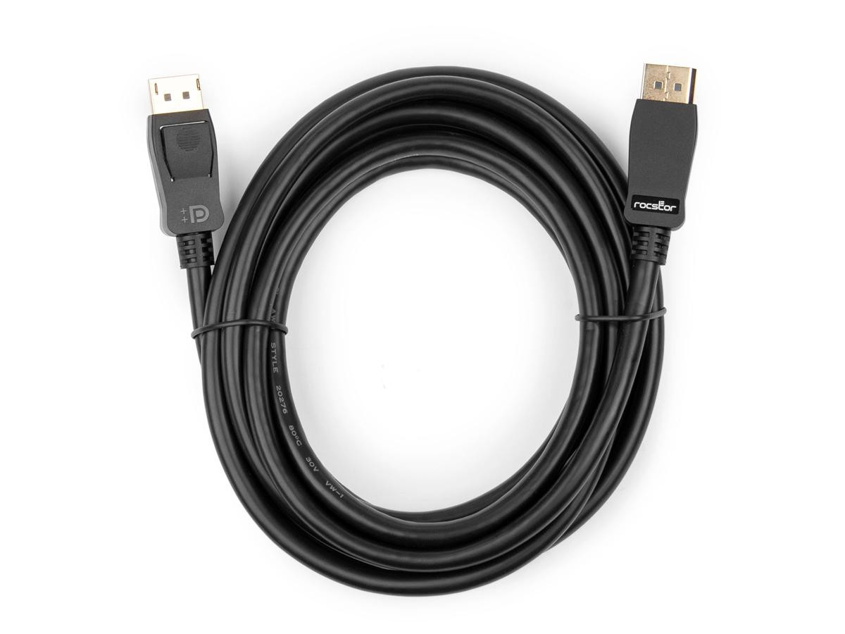 Rocstor Premium Displayport 1.4 Cable - 10 Ft (3m) - Displayport A/v Cable - First End: 1 X 20-pin Displayport 1.4 Digital A/v (m) - Second End: 1 X 20-pin Displayport 1.4 Digital A/v (m) - 32.4 Gbit/s - 7680 X 4320 - Shielding - Y10C269-B1