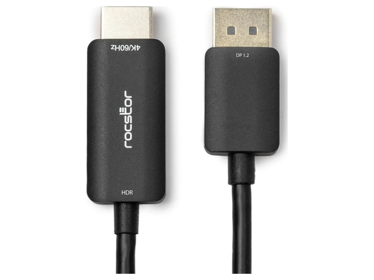 Rocstor Premium 6ft (1.8m) Displayport To Hdmi Active Cable Adapter Converter M/m - Dp W/ Latches To Hdmi Displayport 1.2 To Hdmi 4k X 2k @ 60hz - First End: 1 X 20-pin Displayport Male Displayport 1.2 - Second End: Hdmi Male - Y10C127-B2