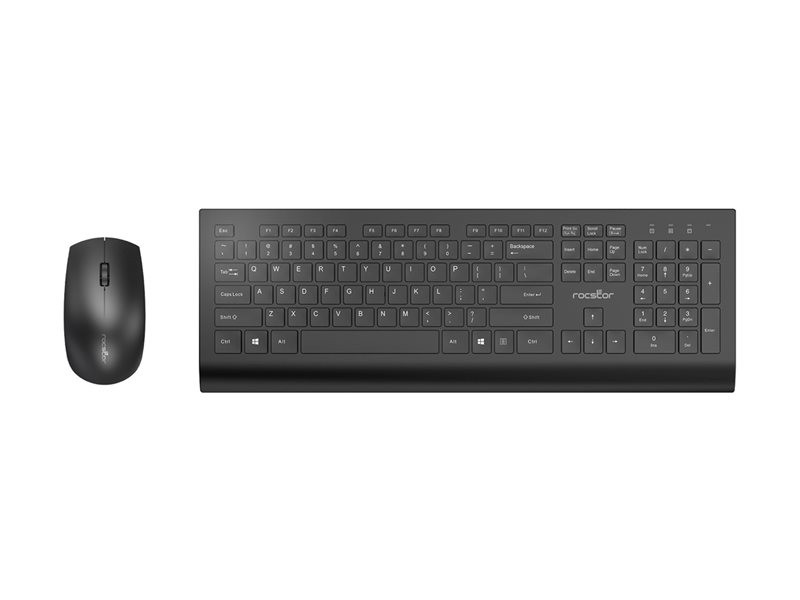 Rocstor Premium Cw4 2.4ghz Wireless Keyboard And Mouse Combo- 104 Key Function - Qwerty Layout - 1200 Dpi Optical Mouse - Scroll Wheel -3 Button(s) - Batteries Included - Compatible With Windows 11. 10, 8.1, 8, 7 - 2.4 Ghz Wireless - Y10P037-B1