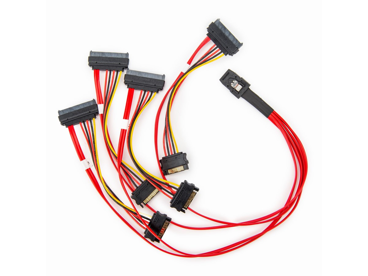 Rocstor Premium 50cm (19.7in) Internal Serial Attached Scsi Mini Sas Cable - Sff8087 To 4x Sff8482 - Connect A Sas Controller To 4 Sas Drives - Sff 8087 To Sff 8482 - Sff8087 To Sff8482 - 1x Sff-8087 Connector To 4x Sff-8482 - Y10C871-RD