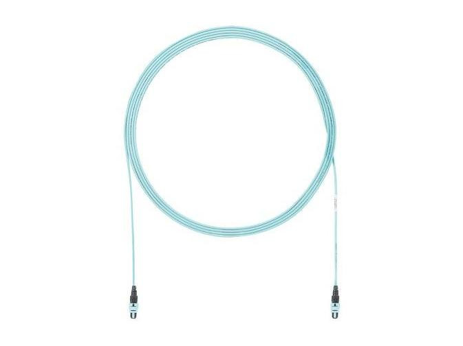 Panduit Fiber Optic Cable - Fiber Optic - Female Left Gender - Female Right Gender - PanMPO Right Connector - PanMPO Left Connector - 16ft Length - Aqua - OFNP - Multimode - FYZTP77X005F016