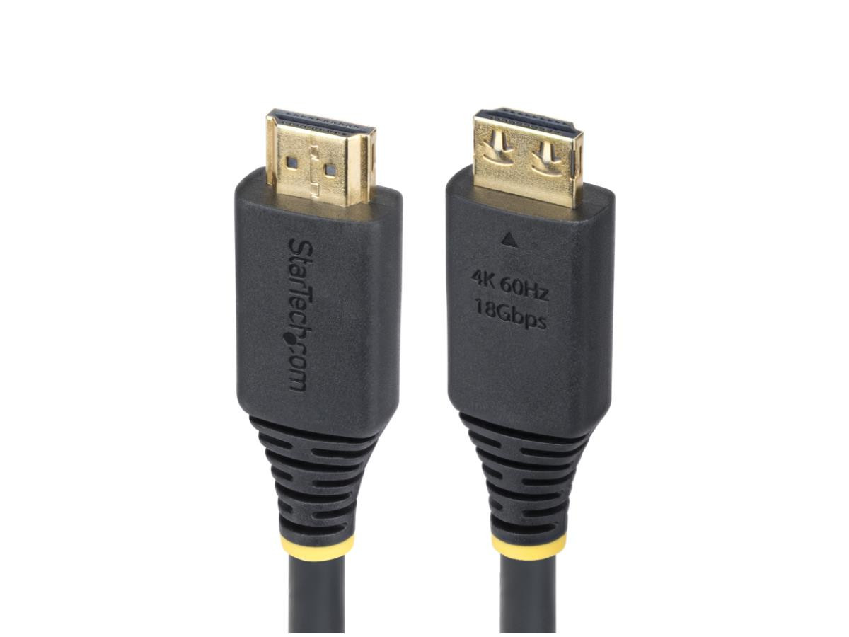 Startech High Speed Hdmi Cable W/Gripping Connectors To Minimize Accidental Disconnection; Supports 4K 60Hz W/Hdr10/Hdcp/Arc; Connector Markings For Quick Visual Identification; Ideal For 4K Tvs/Monitors; 32Ch Audio; Tpe - HDMI2-CABLE-GRIP-5M