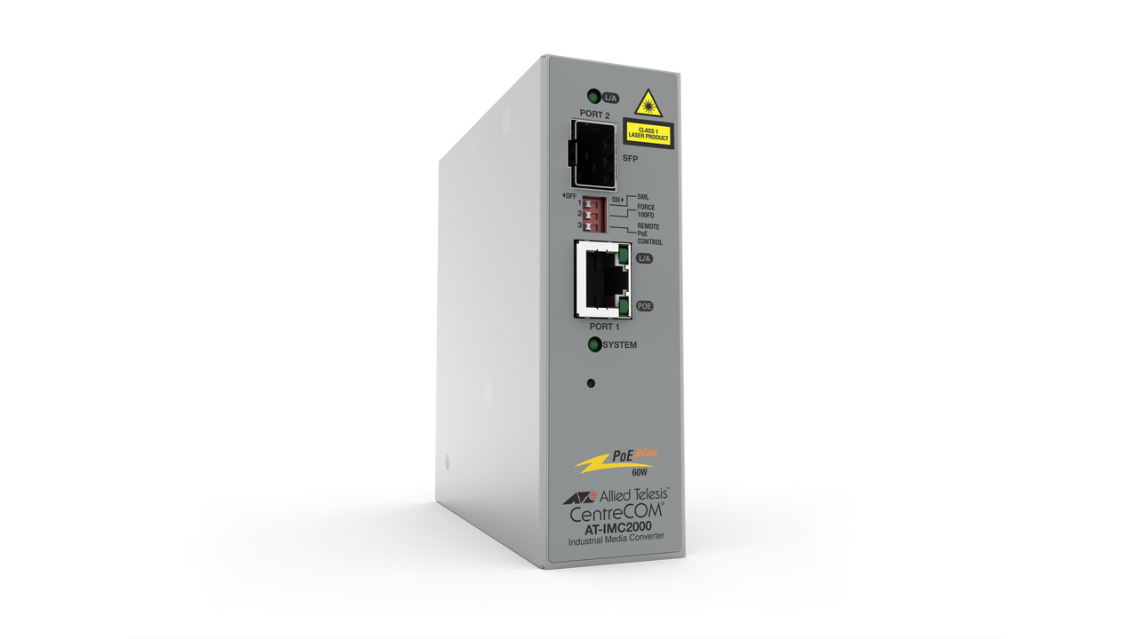 Allied Telesis Taa, 2 X 10/100/1000T Poe+ To 100X/1000X Sfp Industrial Gigabit Media Converter - AT-IMC2000TP2/SP-980