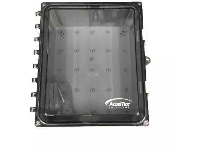 Acceltex 14x12x6 Nonconfigured Polycarbonate Enclosure with Clear Door & Latch Lock - ATS-14126P-C-L-NC