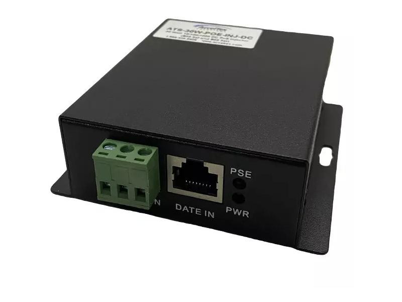 Acceltex 30 Watt 10/100/1000 DC PoE Injector (802.3af and 802.3at) - ATS-30W-POE-INJ-DC