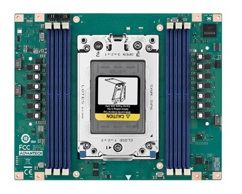 Advantech COM-HPC Server Module – AMD EPYC 8004 - 64-Core - 200W - DDR5 RDIMM - PCIe Gen5 - CXL 1.1 - 2.5GbE - USB 3.2 - SATA 3.0 - SOM-E781S64-U3A1