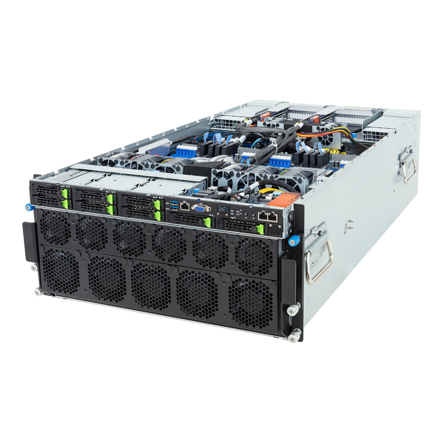 Gigabyte HPC/AI Server - AMD EPYC 9005/9004 - 5U DP NVIDIA HGX H100 8-GPU 8-Root Port - G593-ZD1- AAX1