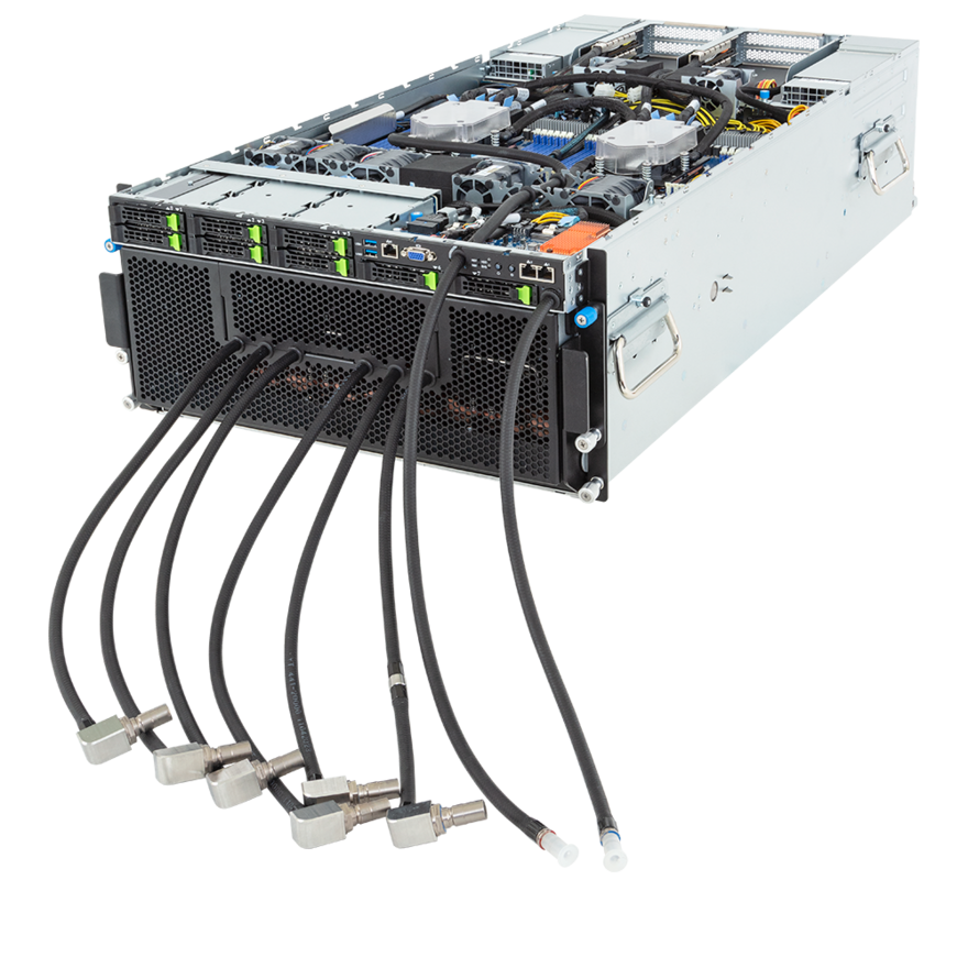 Gigabyte HPC/AI Server - AMD EPYC 9005/9004 - 5U DP NVIDIA HGX H100 8-GPU 8-Root Port DLC - G593-ZD1- LAX1