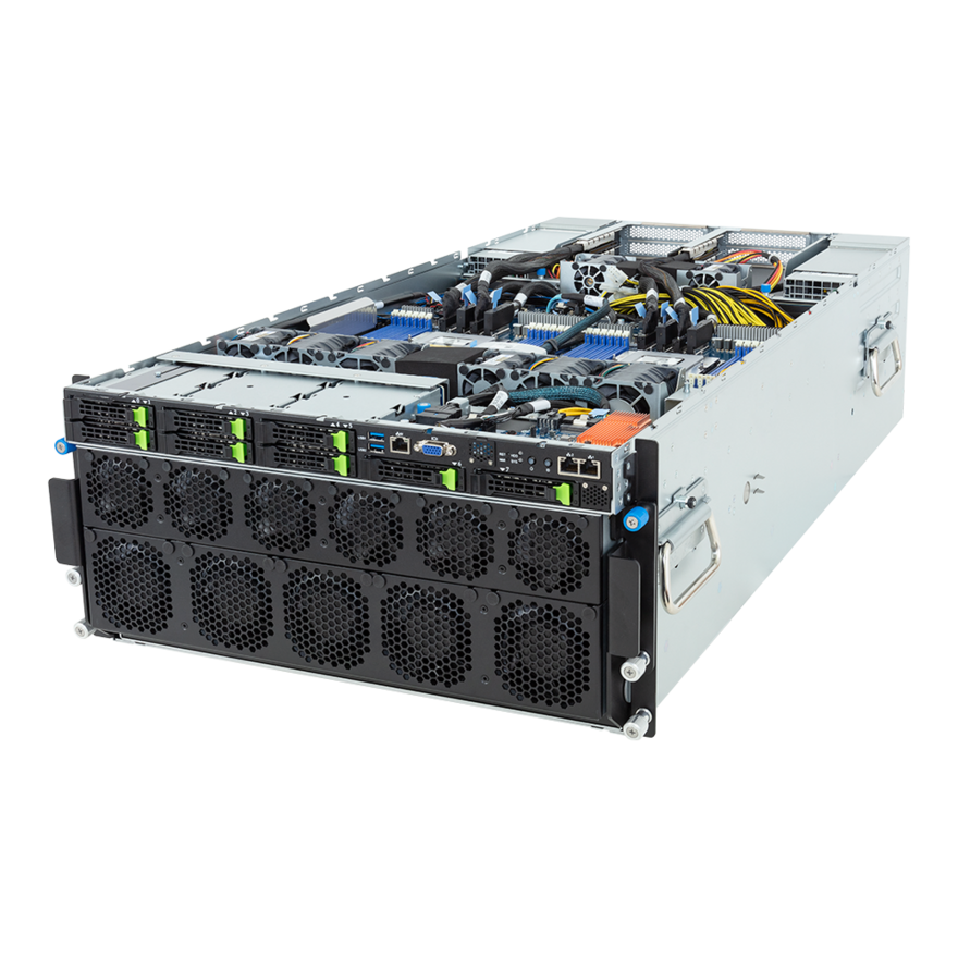 Gigabyte HPC/AI Server - AMD EPYC 9005/9004 - 5U DP NVIDIA HGX H100 8-GPU 4-Root Port - G593-ZD2-AAX1