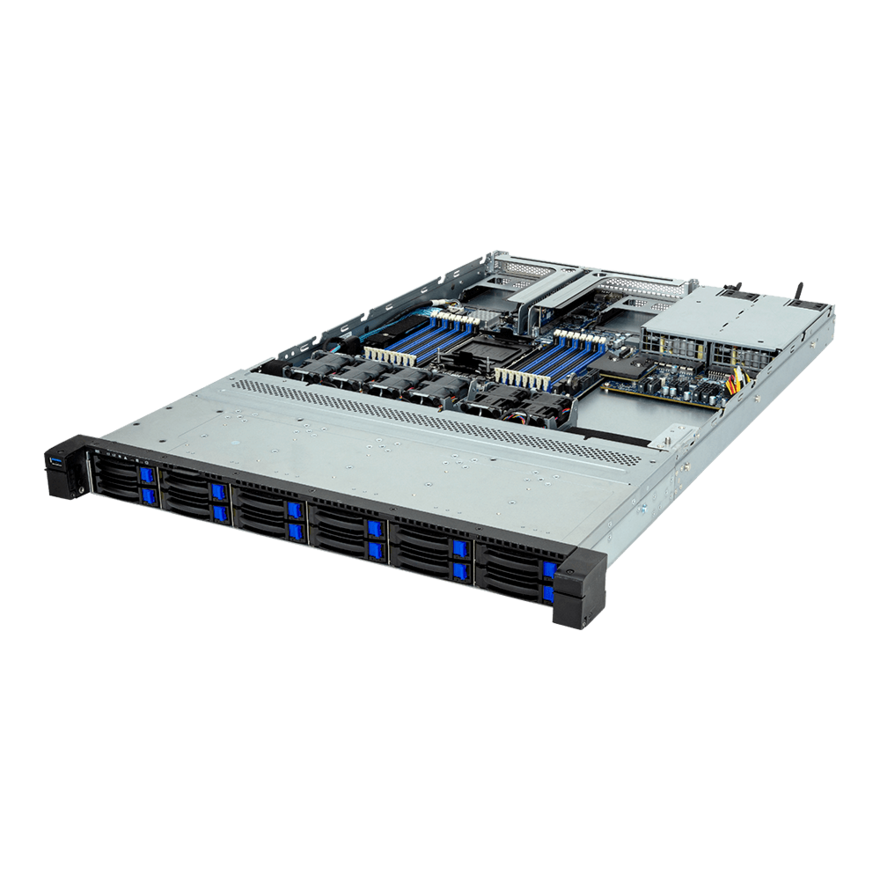 Gigabyte Rack Server - 5th/4th Gen Intel Xeon Scalable - 1U UP 12-Bay SATA/SAS Platinum - R163-S32-AAB