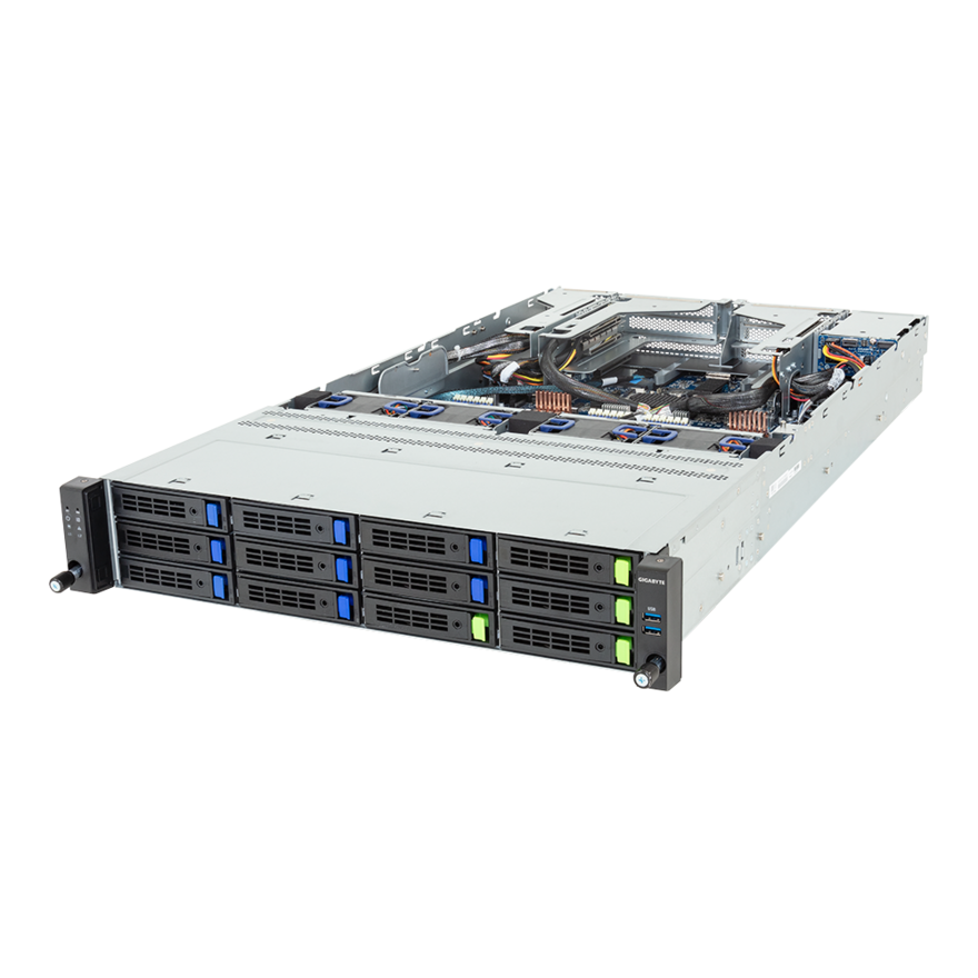 Gigabyte Rack Server - Intel Xeon 6 Processors - 2U DP 12+2-Bay Gen5 NVMe/SATA/SAS-4 with expander - R284-A94-AAL1